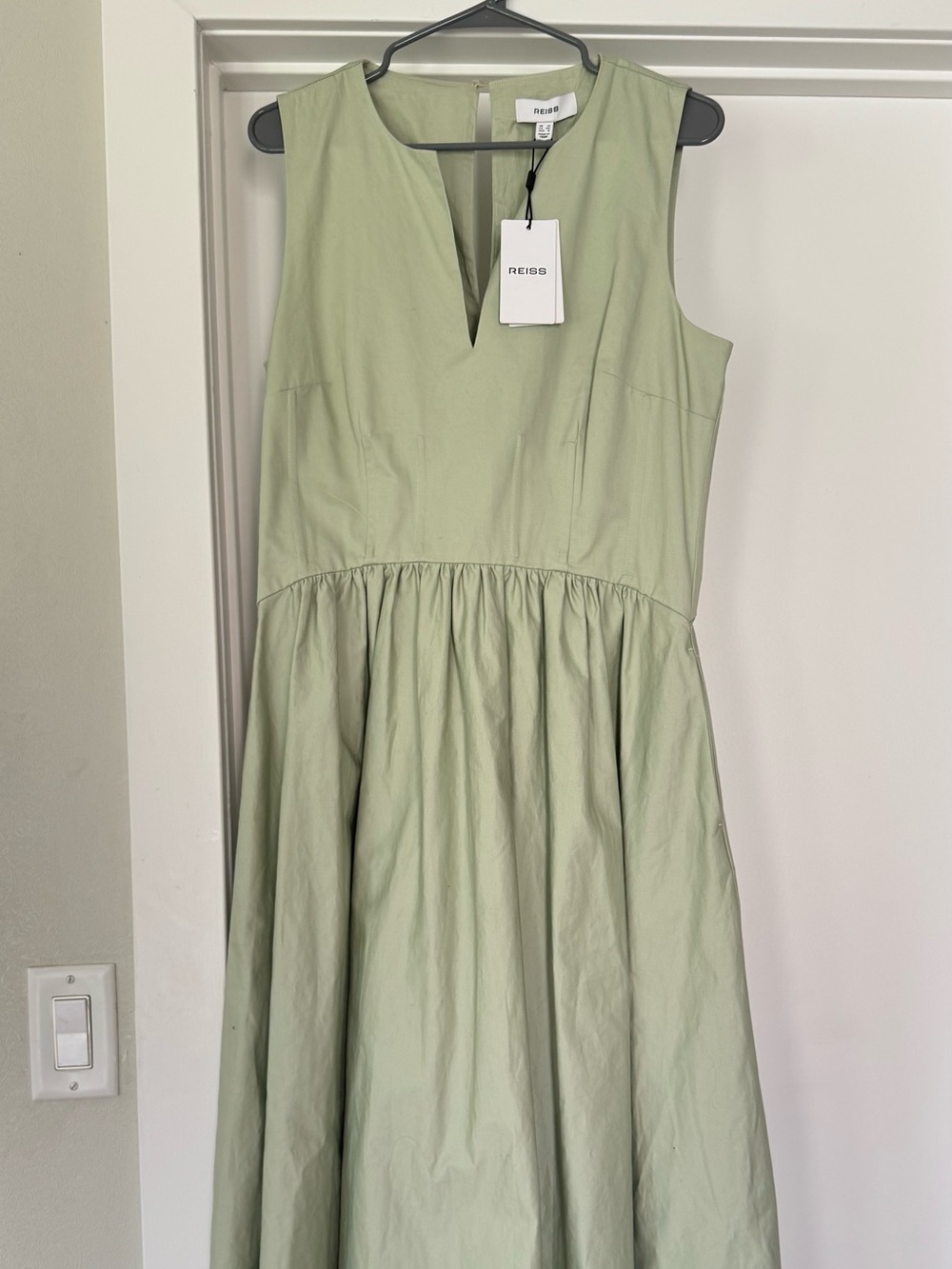 Reiss midi garden dress with ribbing